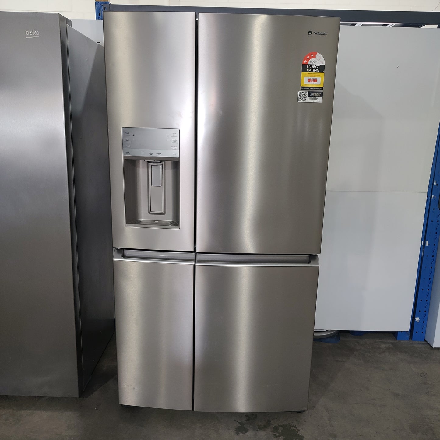 Westinghouse 609L Stainless Steel French Door Frost Free Fridge WQE6870SA