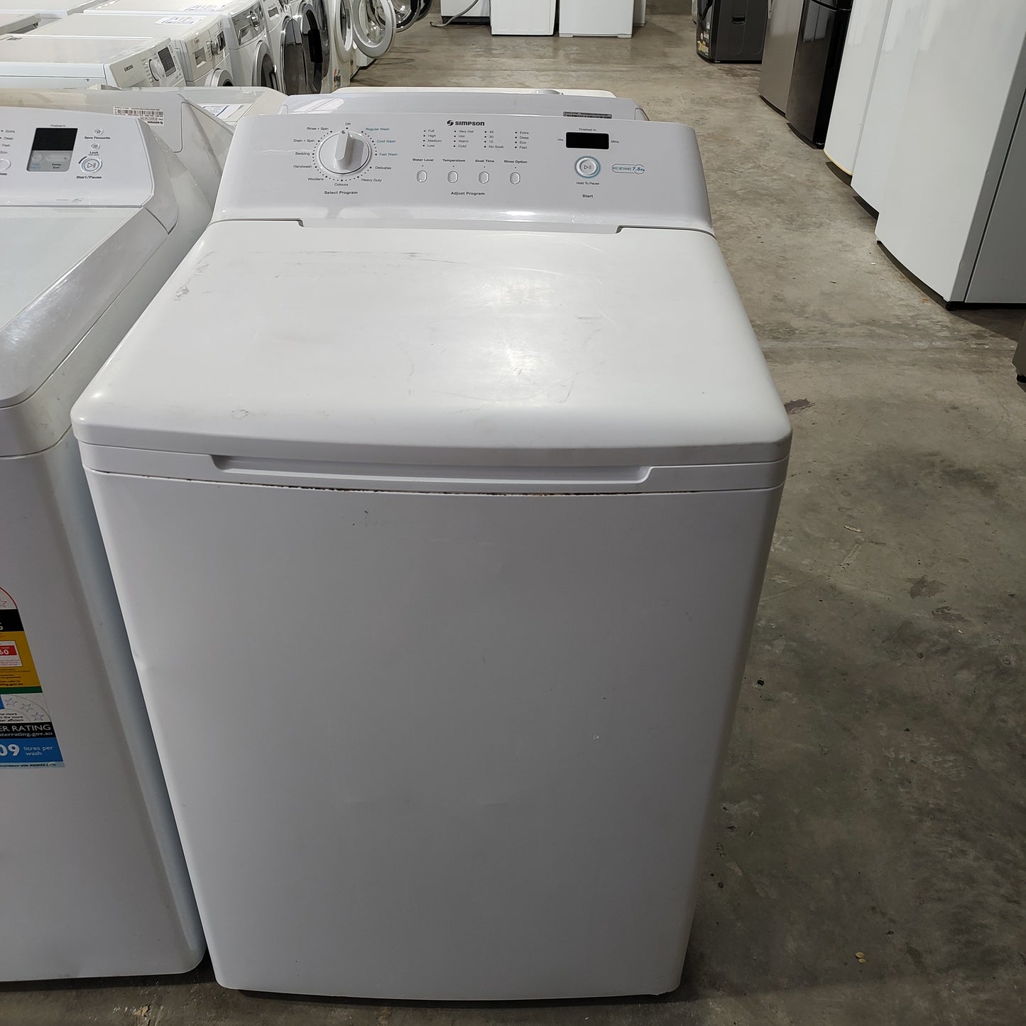 Simpson SWT7542 7.5kg Top Load Washing Machine