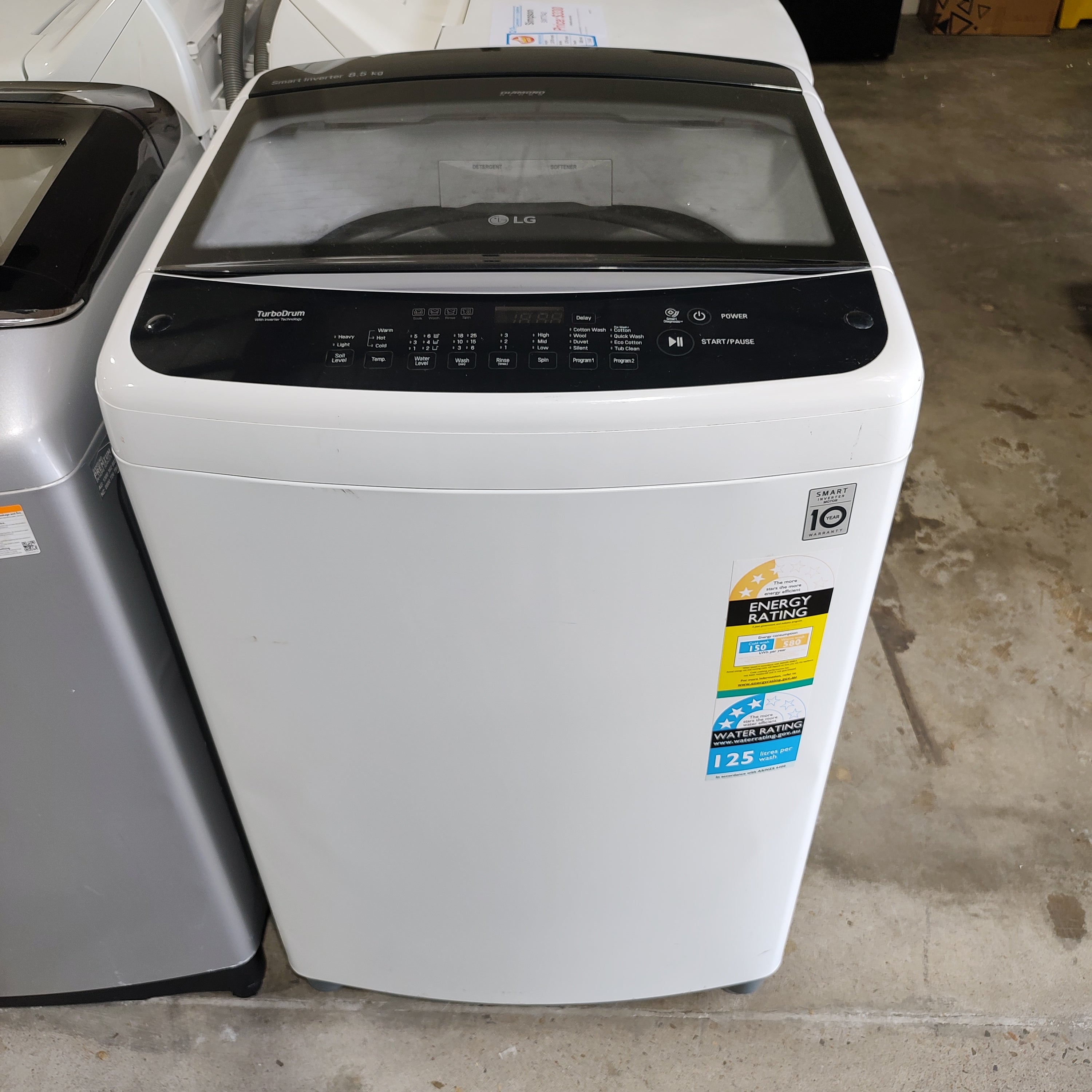 Lg 8.5 kg top deals load washer wtg8521